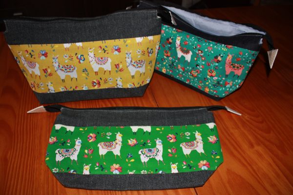 AFLA - Trousse en toile denim lamas
